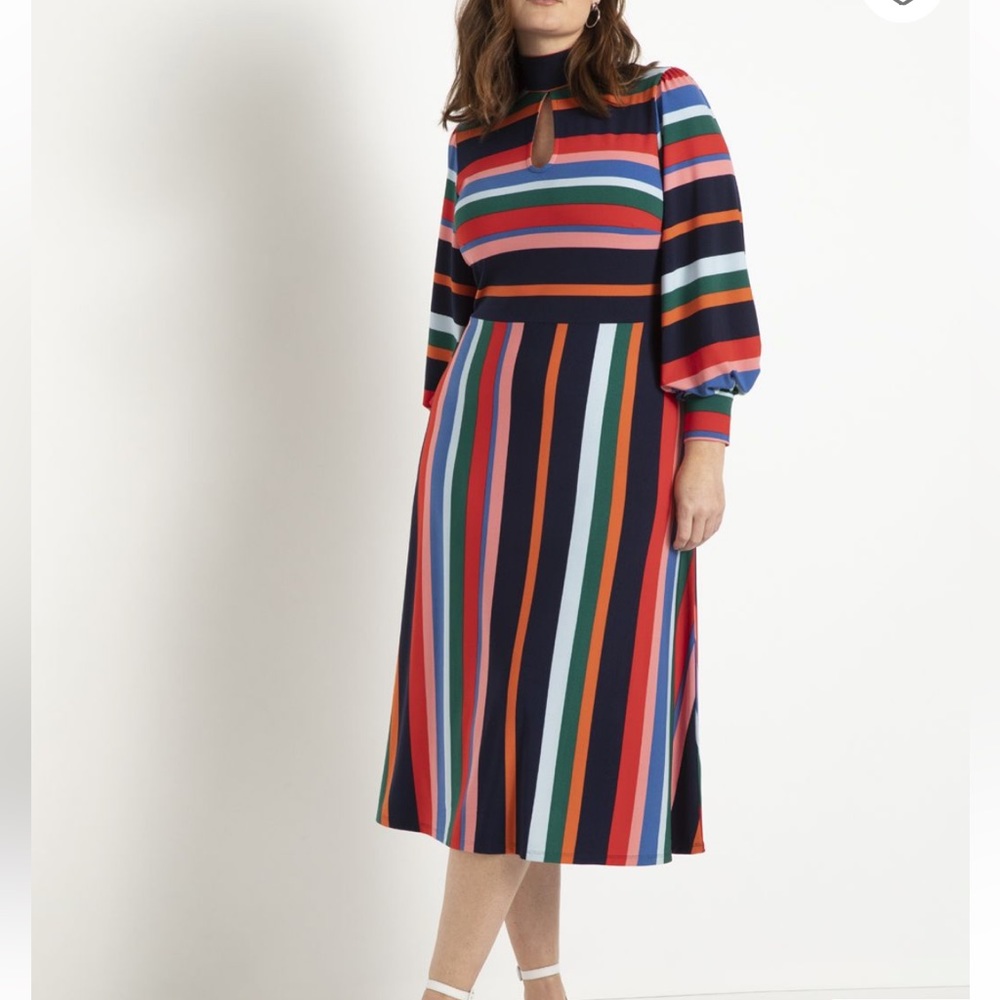 Eloquii Stripes A line dress